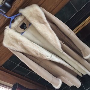 Long Taupe Fur Coat